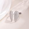 Creative Stainless Steel Cartoon Wings Rings for Women Girls Vintage Personlity Gold Color Opening Ring Trend Jewelry Wholesale