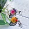 Transparent Dried Leaf Flower ID Card Clip Badge Reel Floral creative Resin Badge Holder Work Badge Gfit for Doctor Nurse