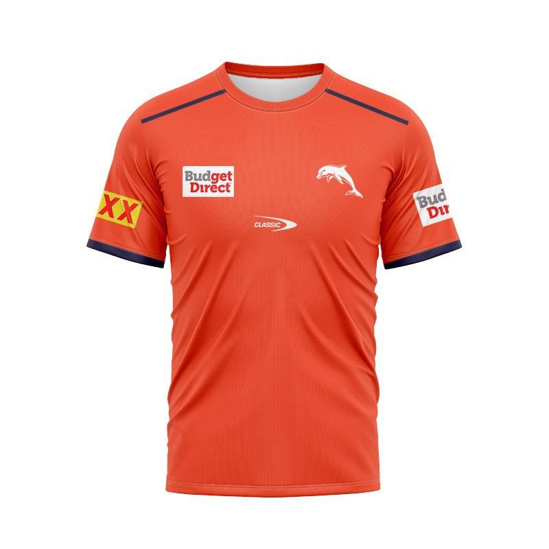 Dolphins NRL 2026 Indigenous Jersey Mens Rugby Training Shirt Short Sleeve Cotton Blend Sportswear