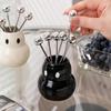 Ru Han Ceramic Fruit Fork Set with Pear Holder