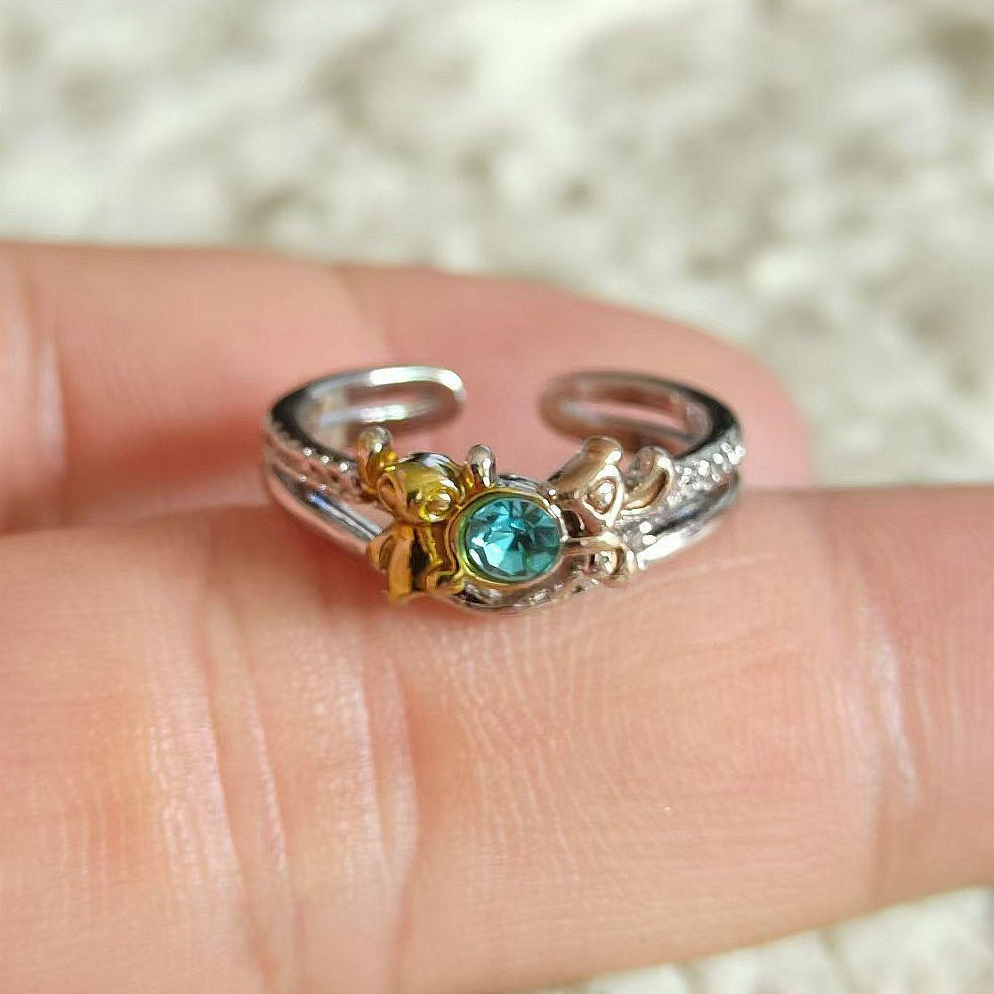 Women s Luxury Hollow Cartoon Stitch Couple Ring - Cute Design