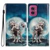 For Motorola Moto G55 5G Wallet Case PU Leather Pattern Printing Stand Phone Cover with Strap