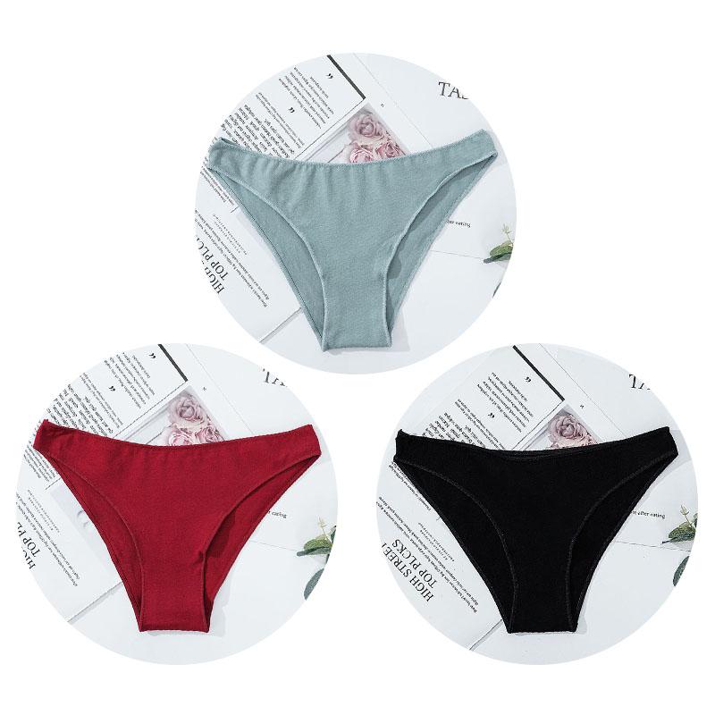 Dámské bavlněné kalhotky s nízkým pasem Dámské sportovní bikiny spodky Elasticita Pohodlné spodní prádlo Dámské kalhotky Spodní prádlo M-XL