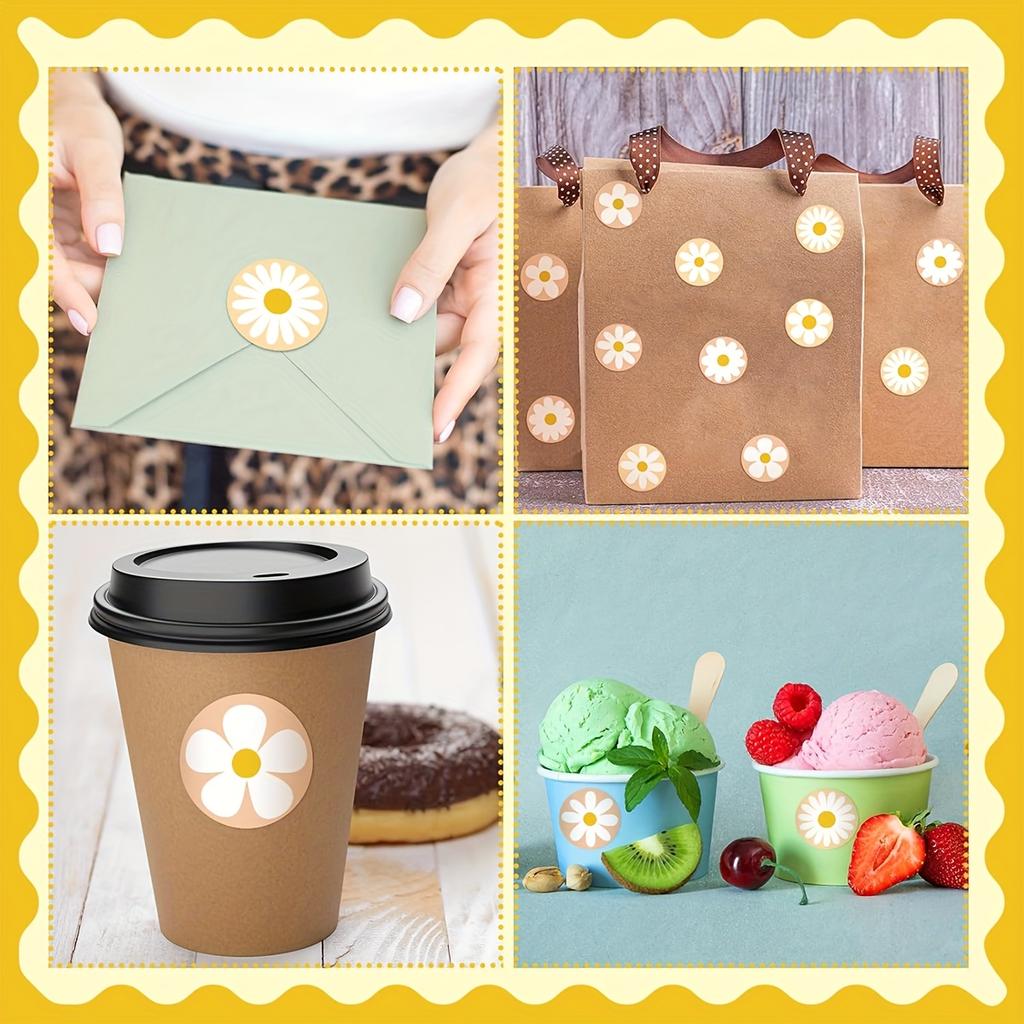 Copper Plate Self-adhesive Labels Small Daisy Sticker Hand Account Decoration DIY Reward Sticker Wedding Seal Sticker