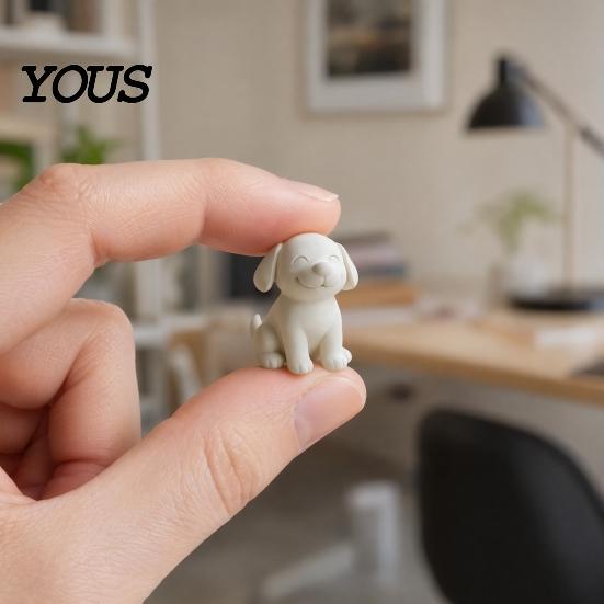Small Pet Statue Dog Figurine, 3D Printed Cute Puppy Sculpture, Smile Animal Desktop Sculpture Ornament for Living Room Table Decor, Gifts Lovers