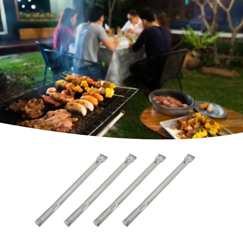 4 Pcs High Strength Burner Tube Silver Burner Pipe Durable BBQ Grill Burner Grill Replacement Parts