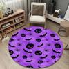 Round Carpet Halloween Pumpkin Bat Spider Silhouette Purple Party Room Decor
