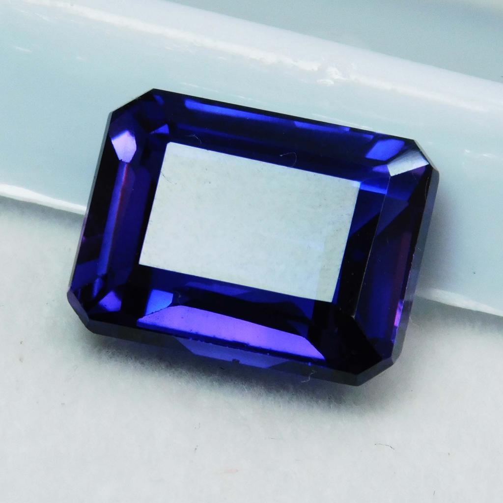 Natural Purple Tanzanite Loose Gemstone 10 Ct Emerald Cut for Jewelry Making and Gem Collections