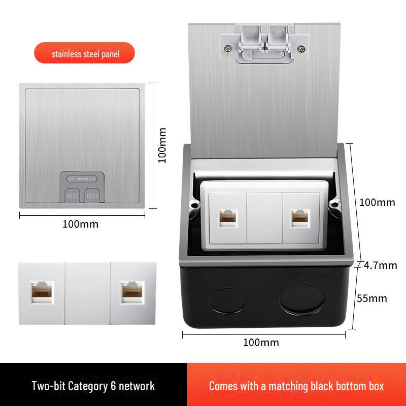 Stainless Steel Concealed Waterproof Floor Socket with Marble Finish