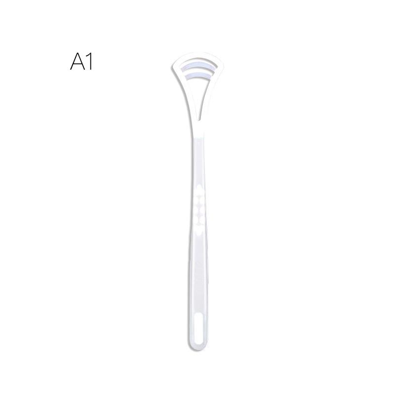 1Pc Reusable Tongue Cleaner Scraper Dual Use Oral Hygiene Toothbrush Fresh Breath Tongue Cleaning Brush