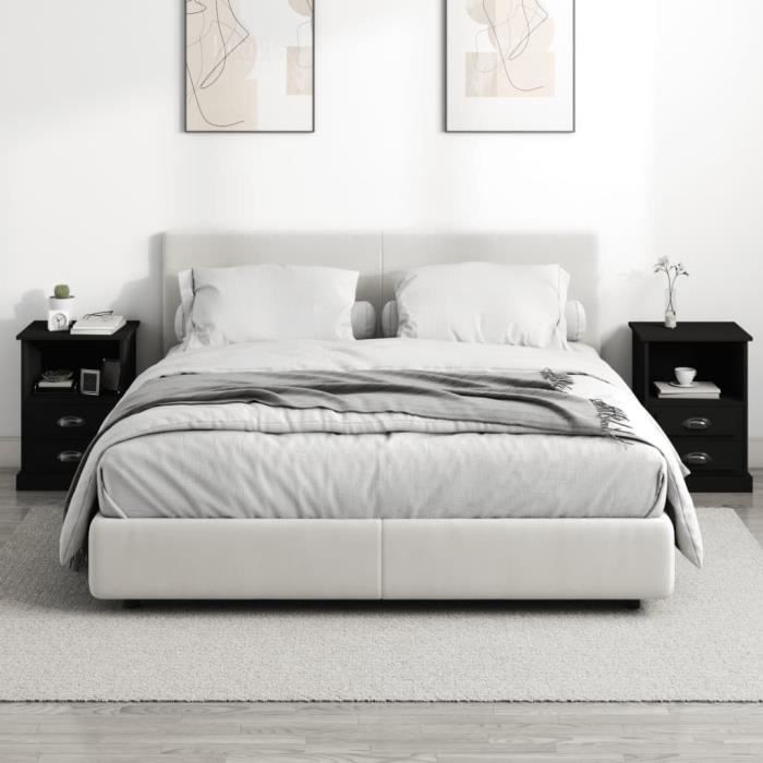 VidaXL Bedside Tables 2 Pcs Black 43x36x60 Cm 816331