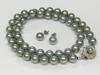 [Your and My Jewelry Box] Black Pearl Necklace and Akoya Pearl Earrings Set  Gray 8mm 42cm Regular Size Made In Japan [Gift Wrapped]
