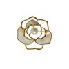 Elegant Gold Hollow Camellia Brooch - Stylish Anti-Exposure Pin for Clothes