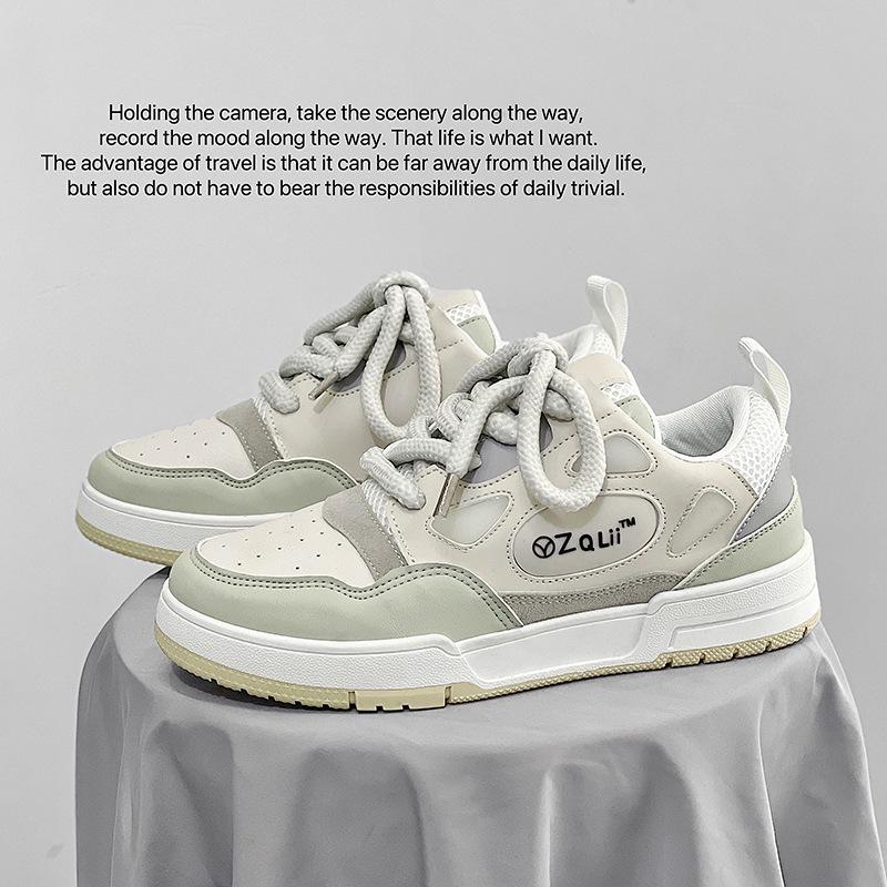 

Fashion 2025 Autumn New Men s Shoes Comfortable Breathable Student Sneakers Men s Casual Shoes Lace-up Sneakers Men Loafers Shoes 39 бежевый