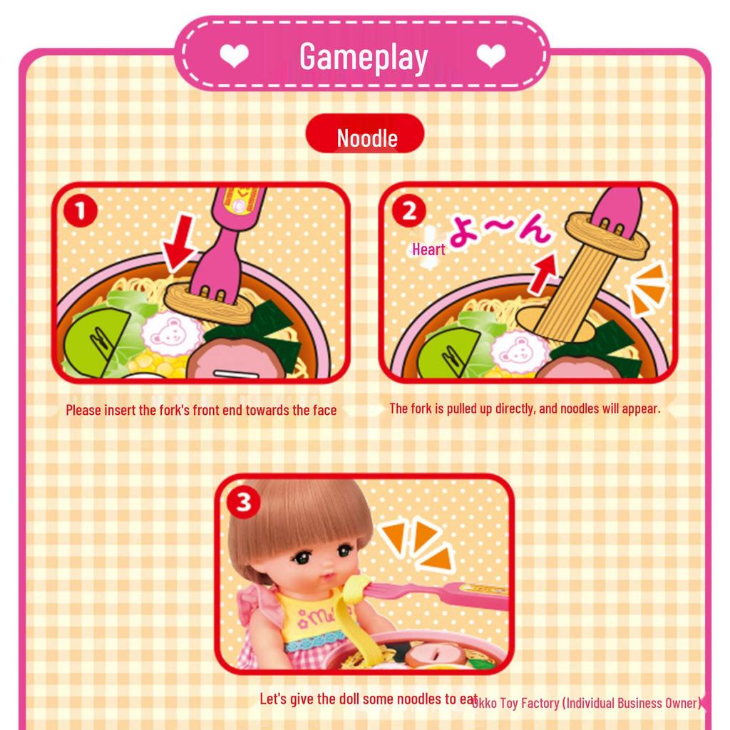 Official Japanese Ramen Pudding Miru - Strawberry Pretend Play Feeding Toy