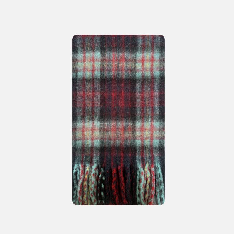 Wool Blended Classic British Plaid Scarf Women's Winter Soft Scarf New Style