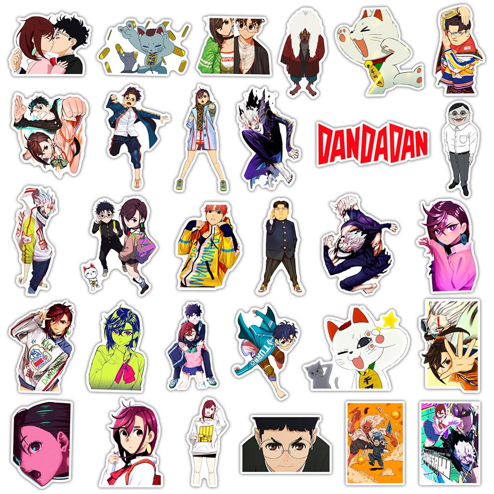 60PCS DAN DA DAN Cartoon Anime Stickers DIY Decoration PVC Waterproof Skateboard Notebook Graffiti Decals
