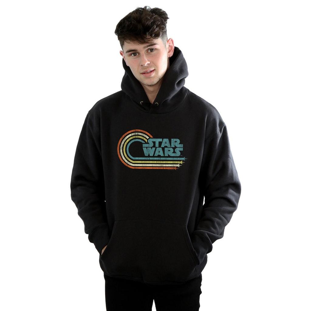 STAR WARS Mens Retro Wave Logo Hoodie