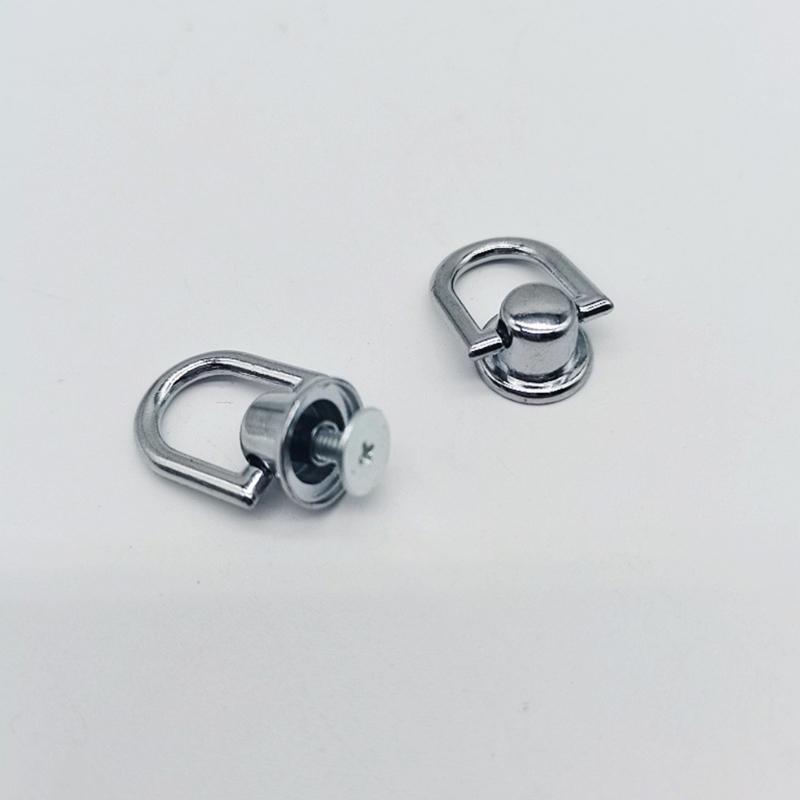 30 Piece Screw-Back Bag Hardware Fitting D Shape Metal Set for Purse Handle Mounting, Repair Work and DIY Bag Making Projects