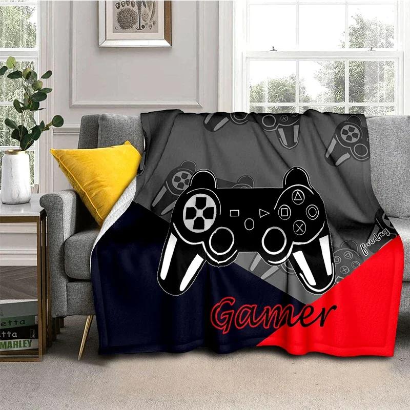 Kontroler do gier koc Gamepad flanelowy koc Super miękki polar gra rzut koce do sypialni kanapa Sofa prezent dla chłopca