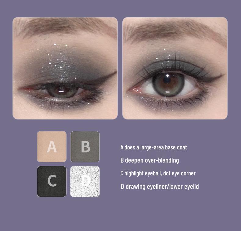 Kappel Dark Knight 15-Color Smoky Eyeshadow Palette - Deep Black & Gray for Bold European & American Makeup