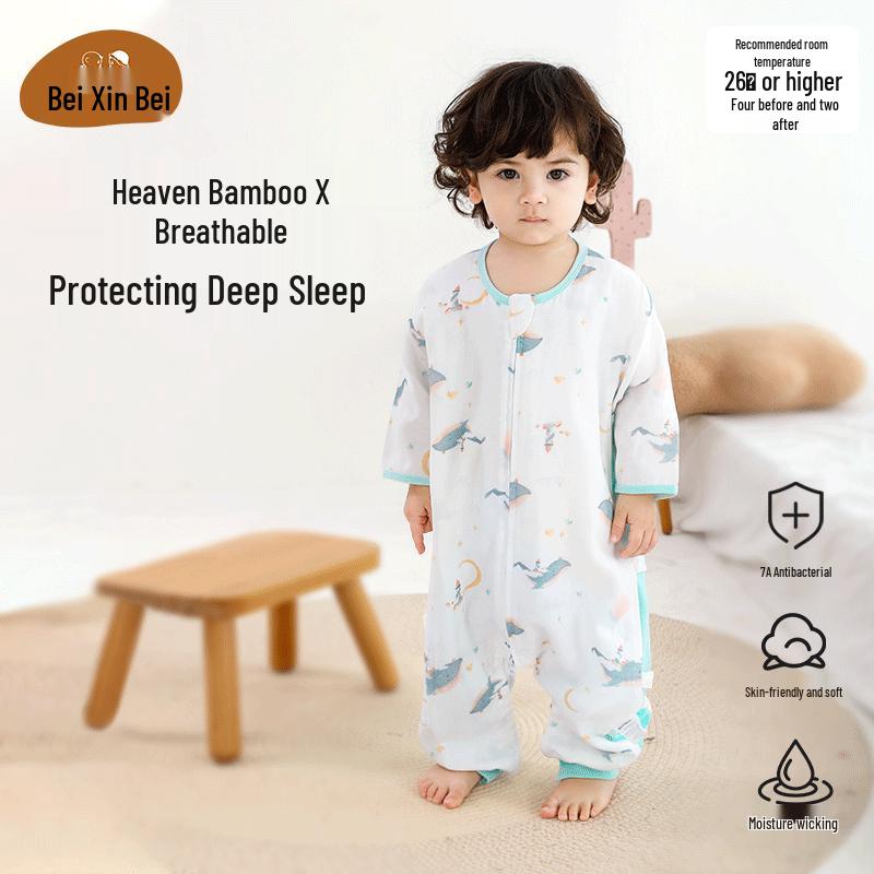 Beigugu Baby & Kids Spring/Summer Split-Leg Bamboo Cotton Sleeping Bag L (95-105cm, 3-4 yrs)