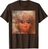 Maglietta Meme Faccia di Bambola Divertente Disgustosa Moda Donna Abbigliamento Estetico Artistico Regalo Originale Cotone Street Manica Corta Camicette