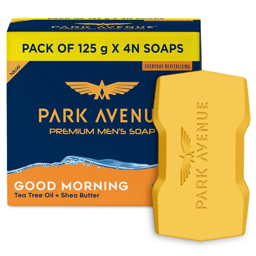 Park Avenue Premium Men’s Soaps Good Morning 125g X 4N Hydrating Bath Soap Moisturizing Fragrance