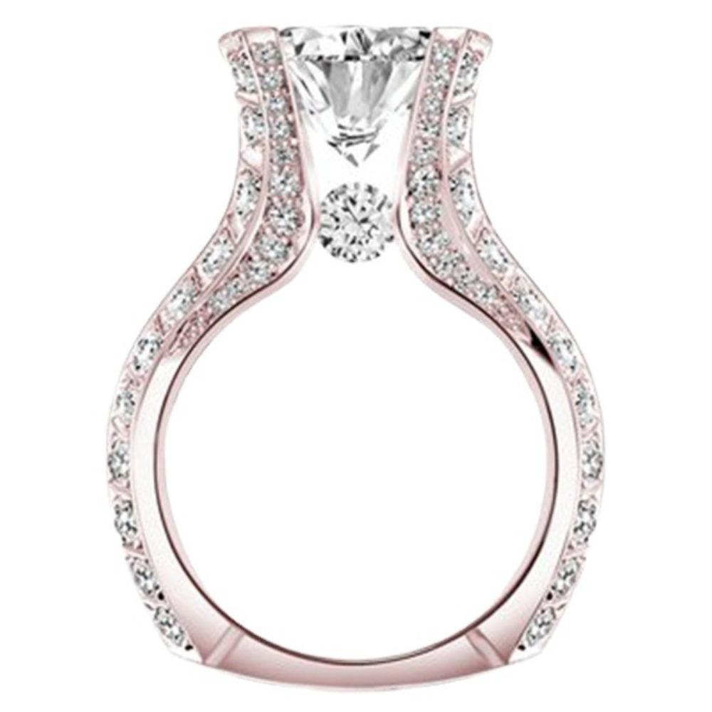 925 Silver Square Diamond Engagement Ring for Women Creative European American Style Jewelry
