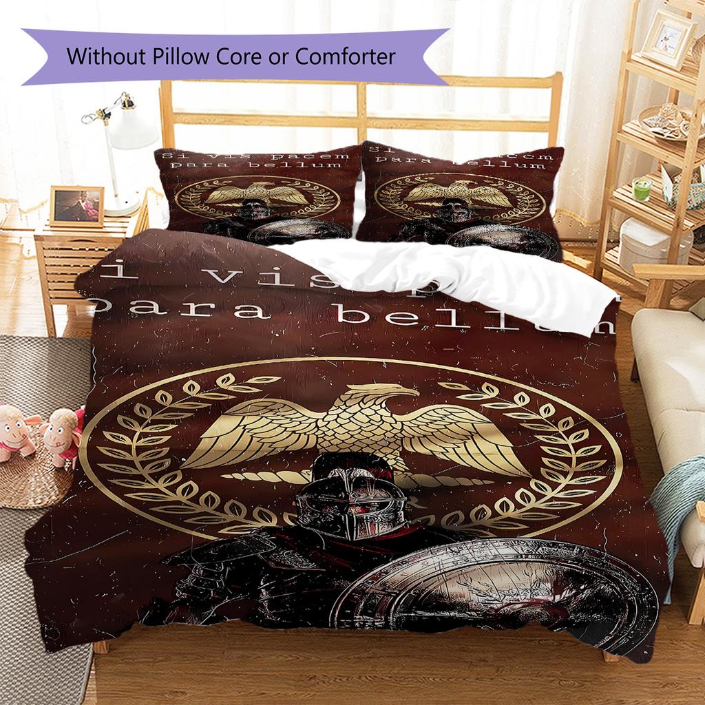 Roman SPQR Pattern Bedding,Quilt Set Quilt Cover Pillowcase Home Birthday Gift (1 * duvet cover + 2 * pillowcase, without core)