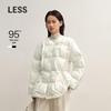 LESS 2025 Winter Collarless Loose-Fit Goose Down Jacket