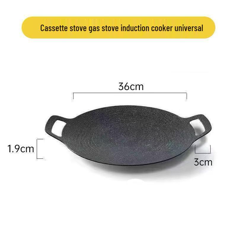 Non-stick Japanese Maifan Stone BBQ Pan for Induction & Outdoor Teppanyaki