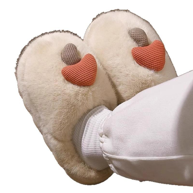 Mushroom Cotton Slippers Autumn and Winter Couple Indoor Home Plush Warm Thick Sole Non-slip All-inclusive Heel Cotton Shoes