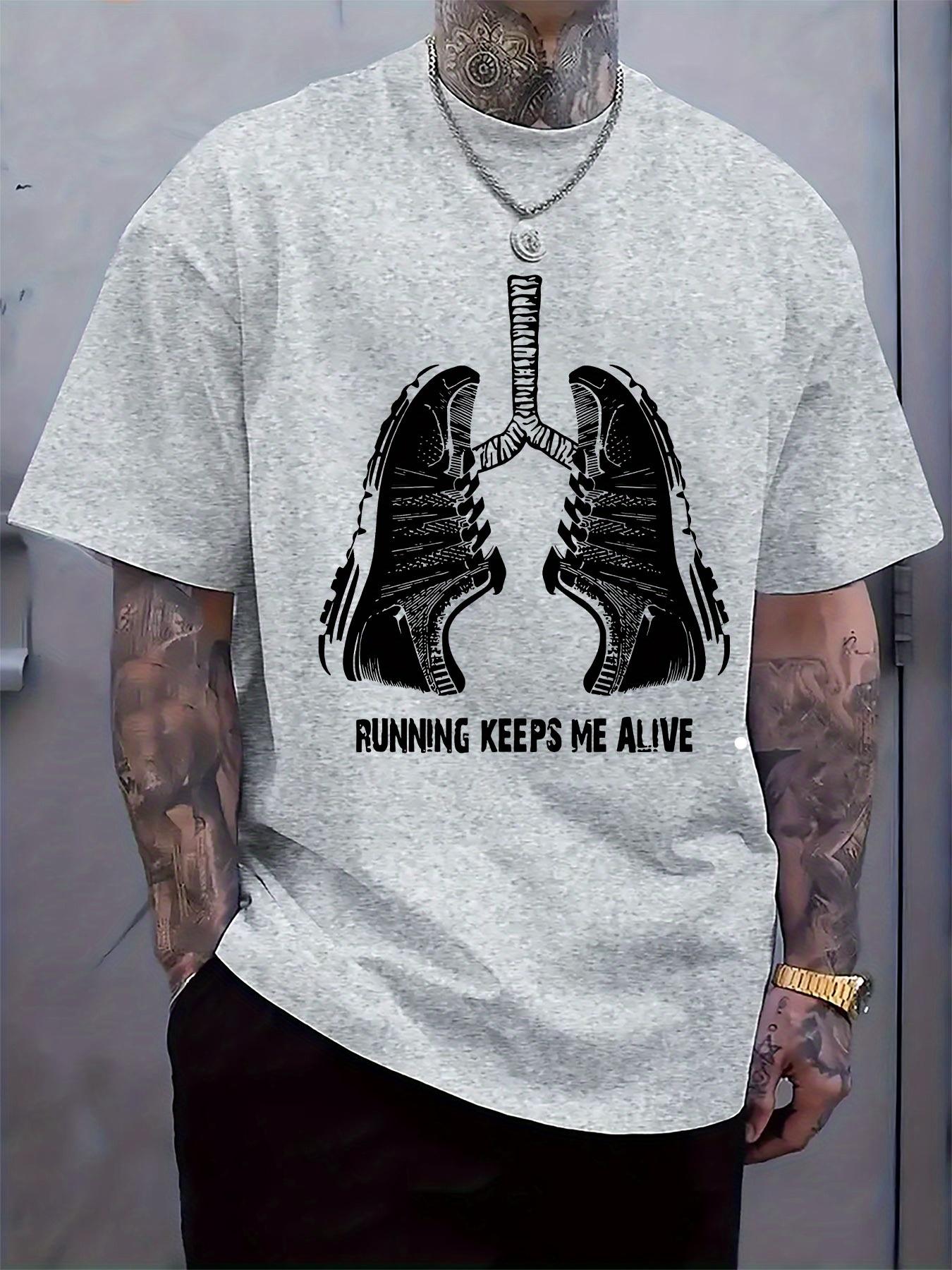 Running Keeps Me Alive  Graphic Print Casual T-shirt - Breathable 100% Polyester S