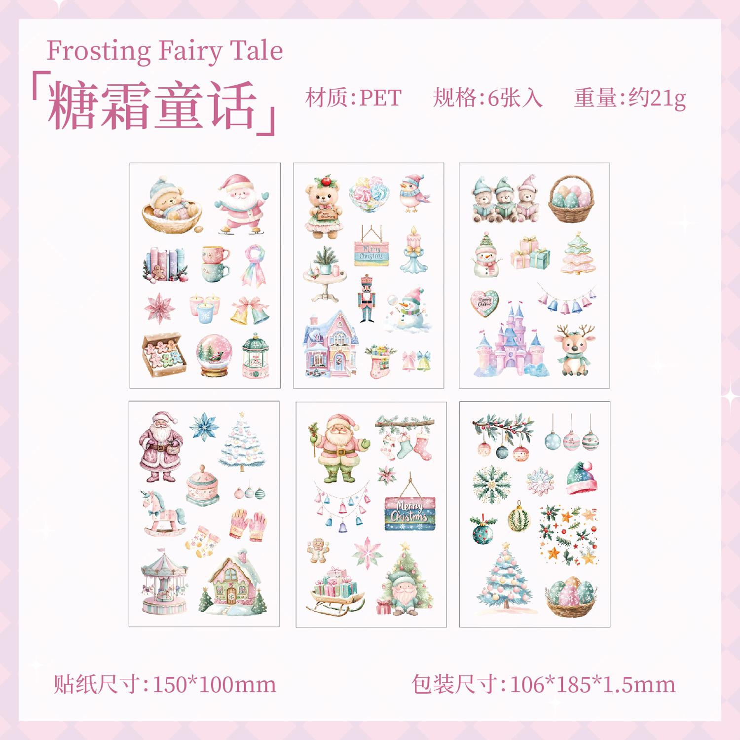 

6sheets Snow Night Ode Series Kawaii Christmas Snow Night PET Sticker Creative Decoration DIY Diary Scrapbook Aesthetic Supplies