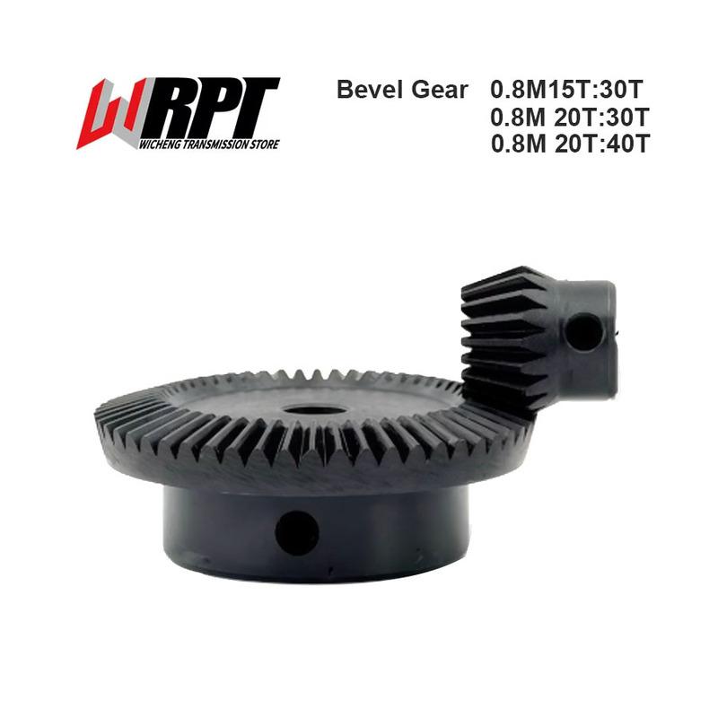 Bevel Gear 0.8M 15T:30T 20T:30T 20T:40T 45# Steel 90 Degrees Drive Commutation Steel Gears Steel Gears 0.8 Modulus Pinion Process hole