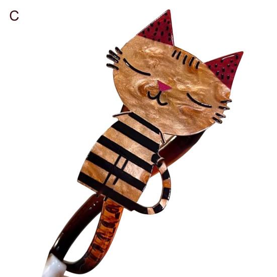 Girls Hair Clips Cartoon Cat Decor Twist Hair Claw Back Head Crab Holder Women Hair Styling Tool Hair Accessories