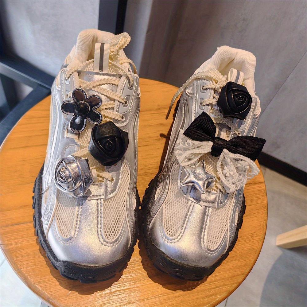 Fashion Shoelaces Clips Buckle Decorations Shoe Buckle for Sneaker Leather Rose Bow Heart Shoe Charms Shoes Accessories 1PCS