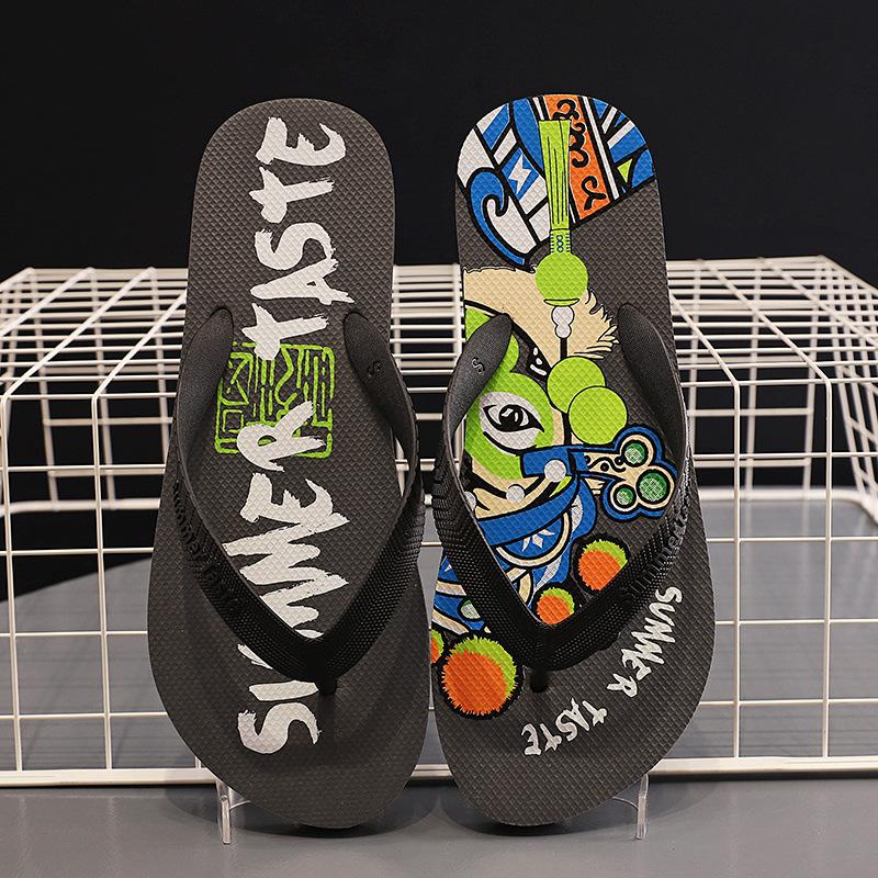 Slippers men's new outdoor pinch men's non-slip personalized sandals Guochao flip-flops trend wearing beach shoes