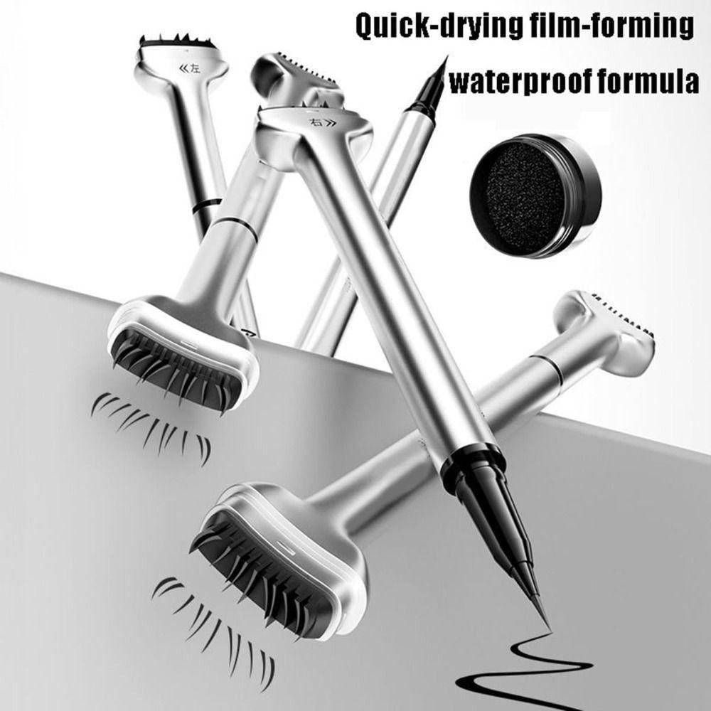 Waterproof Lower Lash Stamp with Ink Quick Dry Eye Liner Portable Silicone Eyelash Stamp