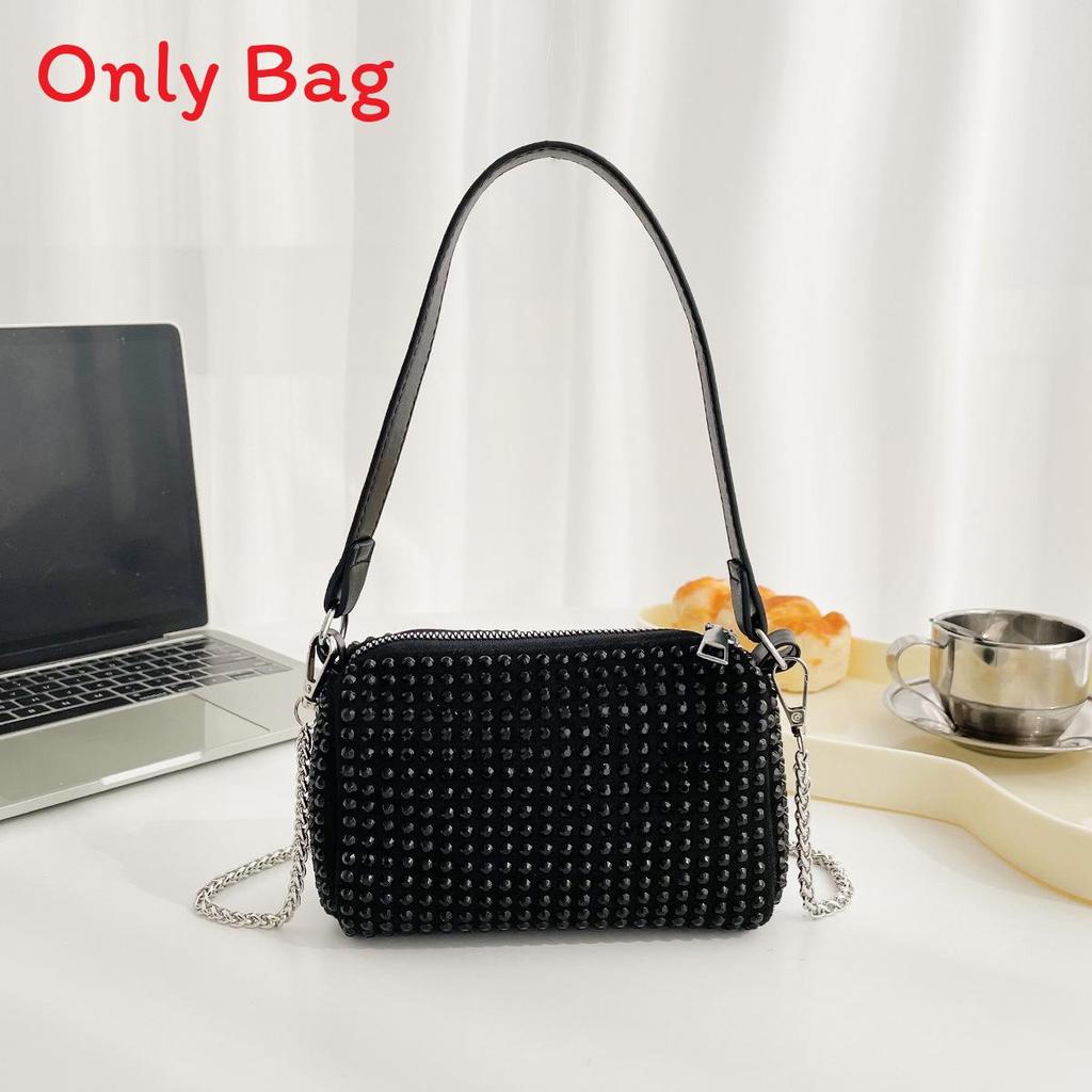 Mała torba crossbody w stylu ulicznym, wykonana z pluszowego materiału, z zamknięciem na zamek błyskawiczny, na co dzień