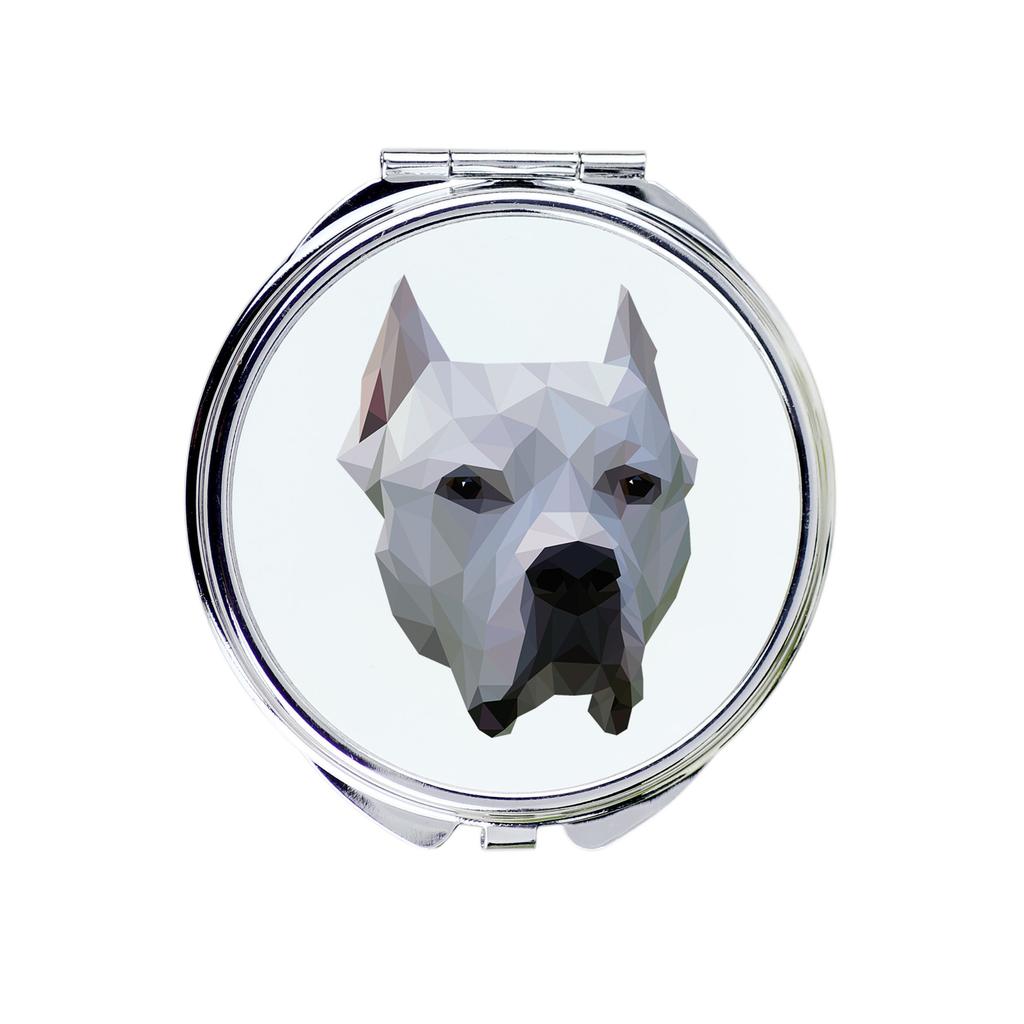 Dog Argentyński, Dogo Argentino -Lusterko Ze Zdjęciem I Napisem Geometryczne Marki Art-Dog