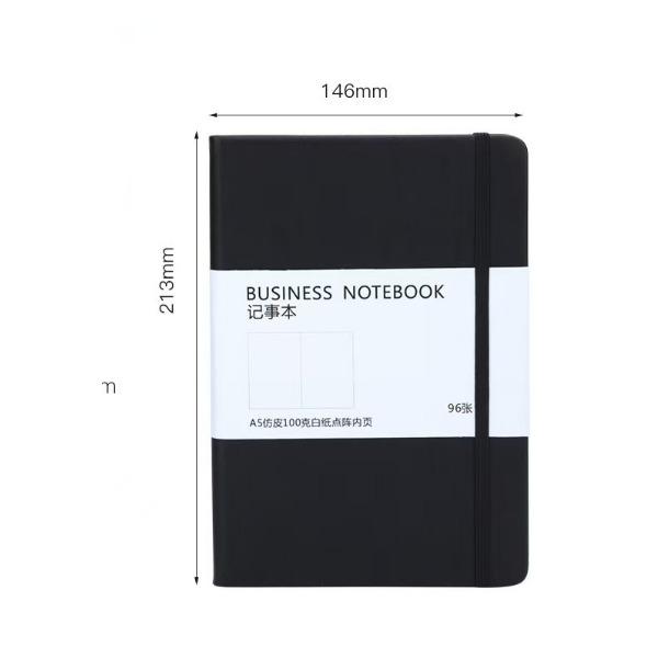 A5 Strap Notebook Thickened Imitation Leather Dot Matrix Book Hard Surface Handbook Cross-border Business Office Notepad