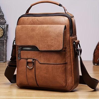 Marken-Umhängetasche für Herren für 9,7-Zoll-iPad, PU-Lederklappen, Umhängetaschen für Herren, Business-Flap, solide Umhängetasche für Herren, Reisetasche