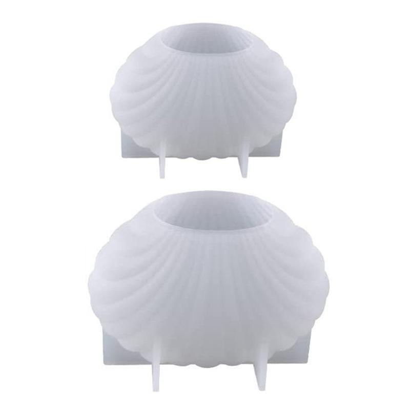 1Pcs Epoxy Resin Mold Three-dimensional Irregular Fan-shaped Shell Aromatherapy Candle Silicone Molds