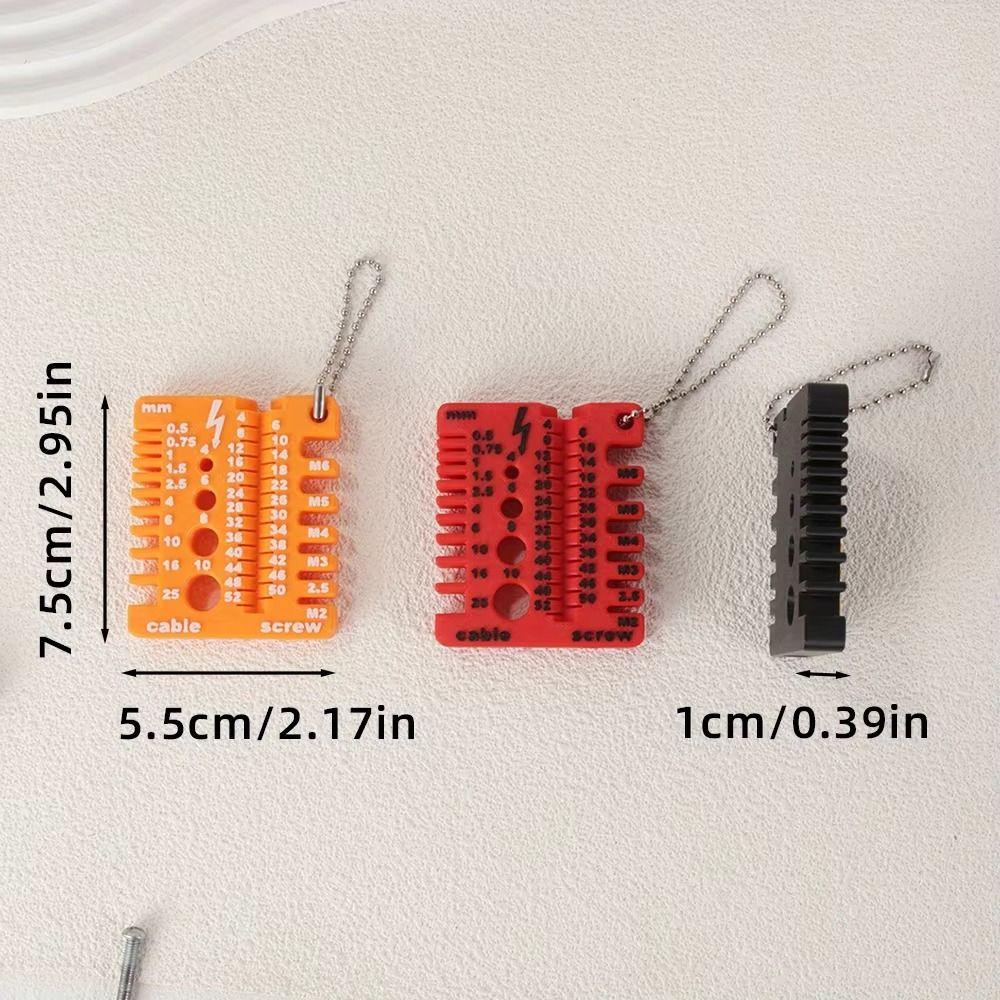 Compact Wire Screw Measuring Tool Portable Double-sided Ruler Nut Drill Bit Thread Checker  Bolts