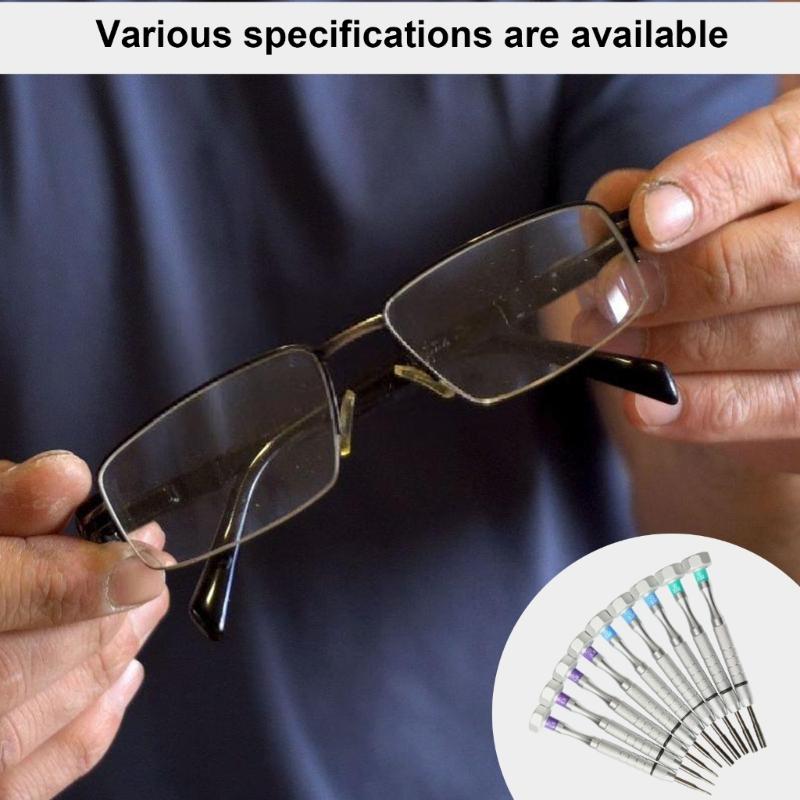 Schraubendreher-Set für Brillenreparatur, rutschfester Griff, Stahlkopf, tragbares Werkzeugset kompatibel für Sonnenbrillenwartung