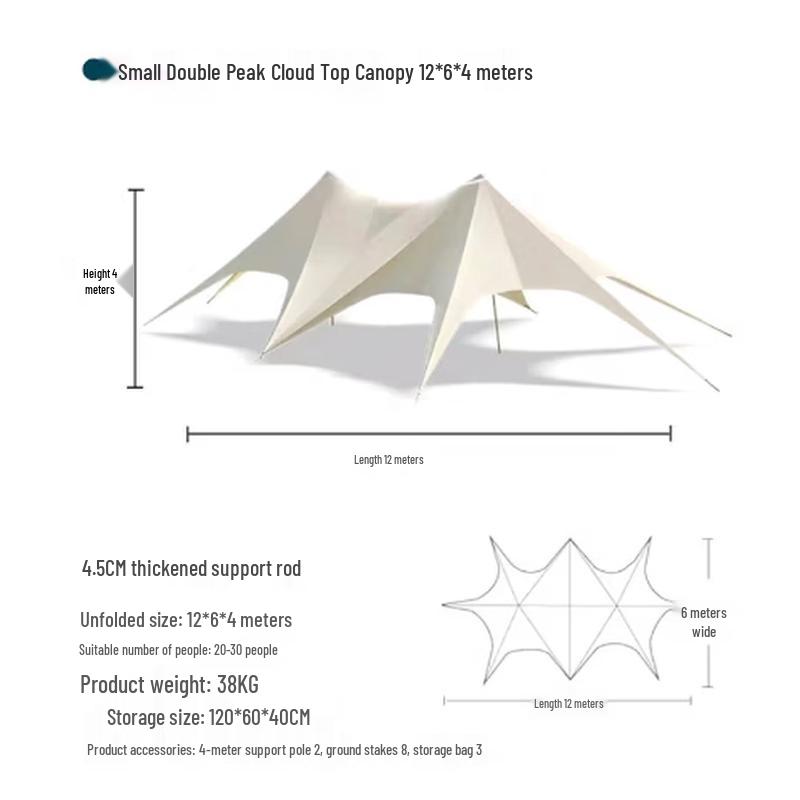 Xiaoyueya Outdoor Double Peak Tarp