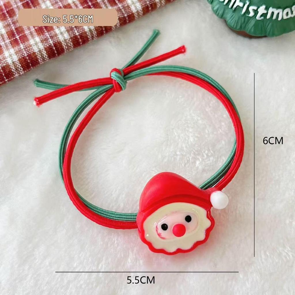 Festive Reindeer & Santa Hair Tie: Christmas Ponytail Rubber Band