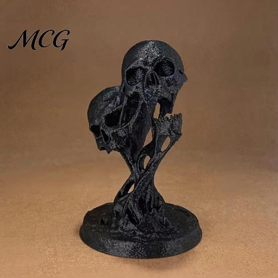 Abstract Skull Ornament Integrated Molding Process Figure, 3D Printed Double Art Ornament, Fluid Exquisite Detail Statue Statue, Dark Style Decoration